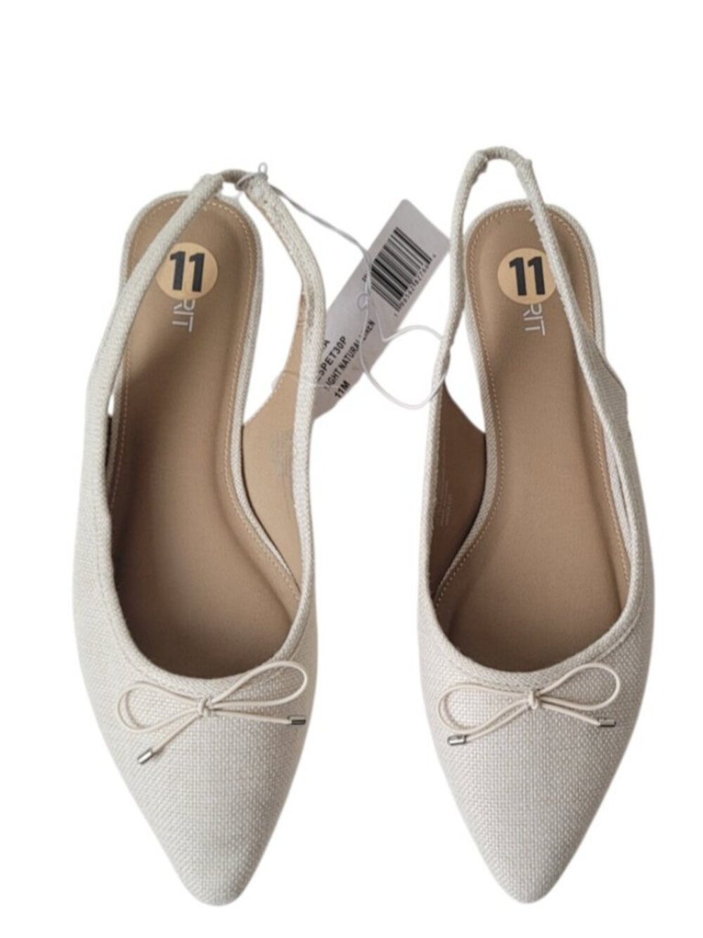 Esprit Petria Natural Linen Slingback Flats